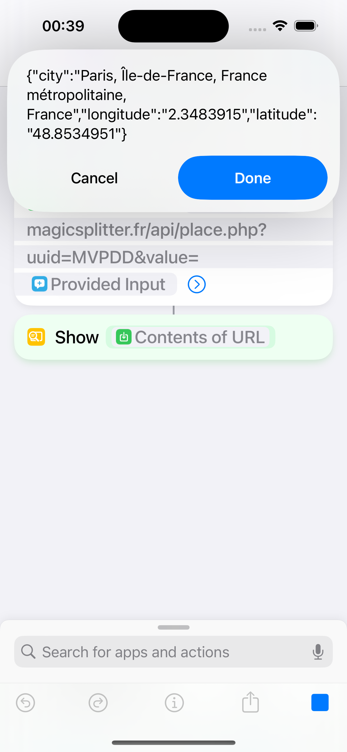 Test your shortcut